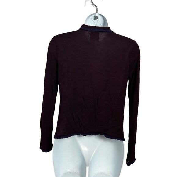 Cousin Johnny Embroidered Cardigan Sweater Sz Small Purple Applique Flowers65 - Picture 7 of 8